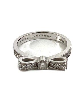 Chanel Ring Ribbon Diamond Silver